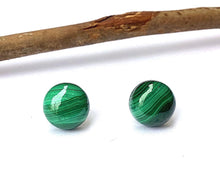 Load image into Gallery viewer, Malachite Stud Earrings
