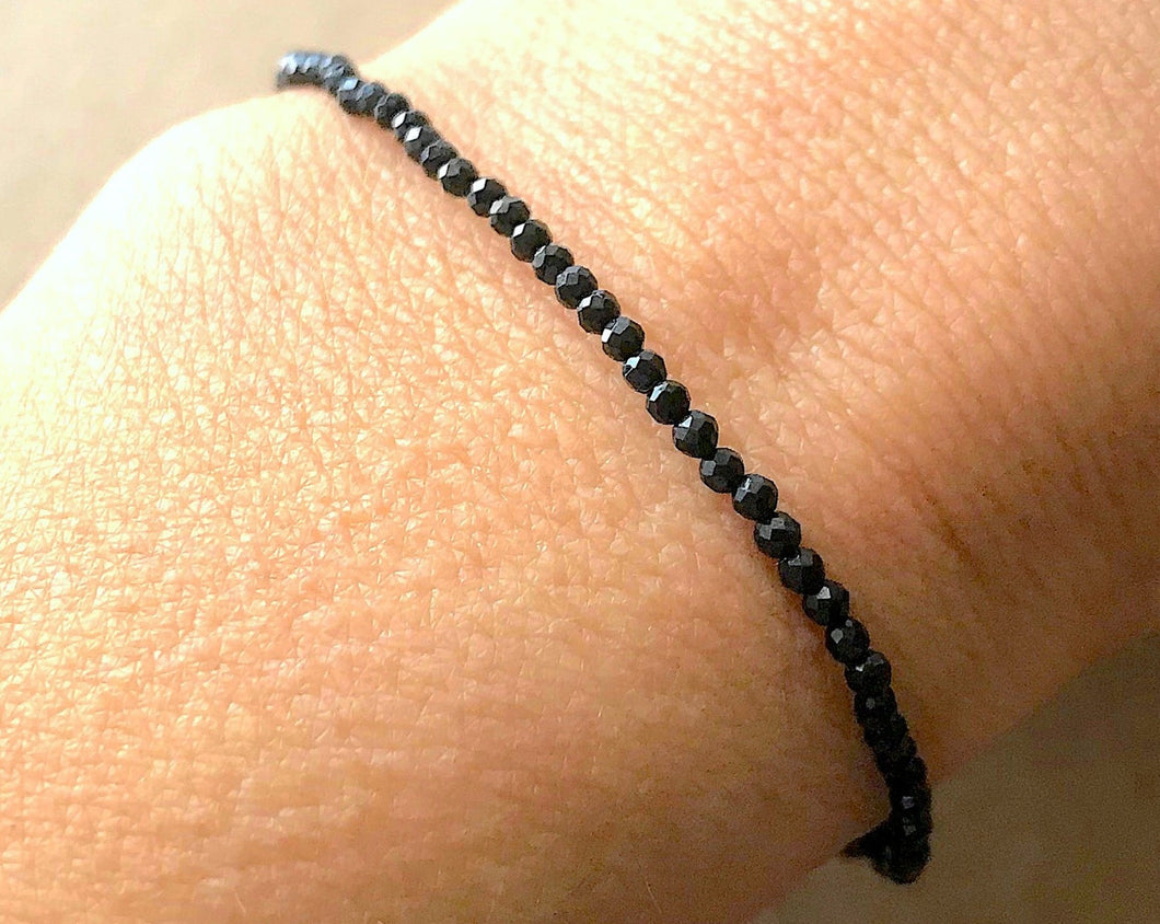 Black Spinel Stretch Bracelet