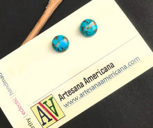 Load image into Gallery viewer, Turquoise Studs with Copper Matrix
