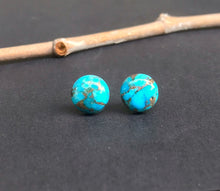 Load image into Gallery viewer, Turquoise Studs with Copper Matrix
