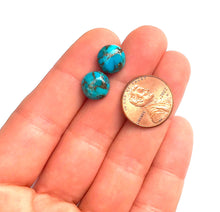 Load image into Gallery viewer, Turquoise Studs with Copper Matrix
