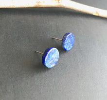 Load image into Gallery viewer, Lapis Lazuli Coin Shaped Studs
