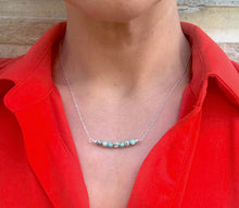 Load image into Gallery viewer, Turquoise and Sterling Silver Necklace, Simple Boho Gifts
