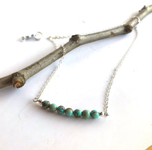 Load image into Gallery viewer, Turquoise and Sterling Silver Necklace, Simple Boho Gifts
