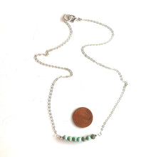 Load image into Gallery viewer, Turquoise and Sterling Silver Necklace, Simple Boho Gifts
