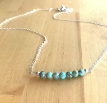 Load image into Gallery viewer, Turquoise and Sterling Silver Necklace, Simple Boho Gifts
