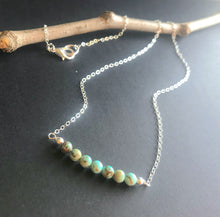 Load image into Gallery viewer, Turquoise and Sterling Silver Necklace, Simple Boho Gifts
