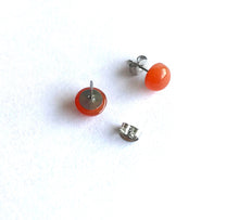 Load image into Gallery viewer, Orange Carnelian Studs
