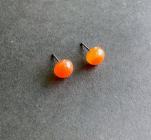 Load image into Gallery viewer, Orange Carnelian Studs
