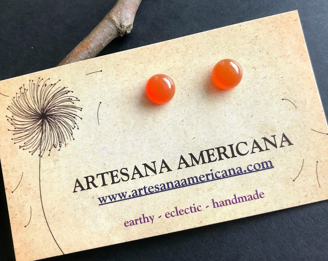 Orange Carnelian Studs