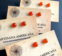 Load image into Gallery viewer, Orange Carnelian Studs
