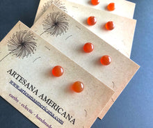 Load image into Gallery viewer, Orange Carnelian Studs
