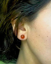 Load image into Gallery viewer, Orange Carnelian Studs
