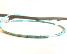 Load image into Gallery viewer, Turquoise and Silver Tube Beads
