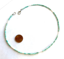 Load image into Gallery viewer, Turquoise and Silver Tube Beads
