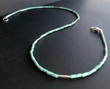 Load image into Gallery viewer, Turquoise and Silver Tube Beads
