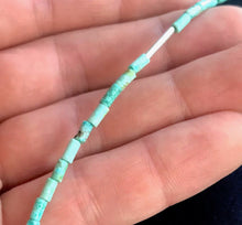 Load image into Gallery viewer, Turquoise and Silver Tube Beads
