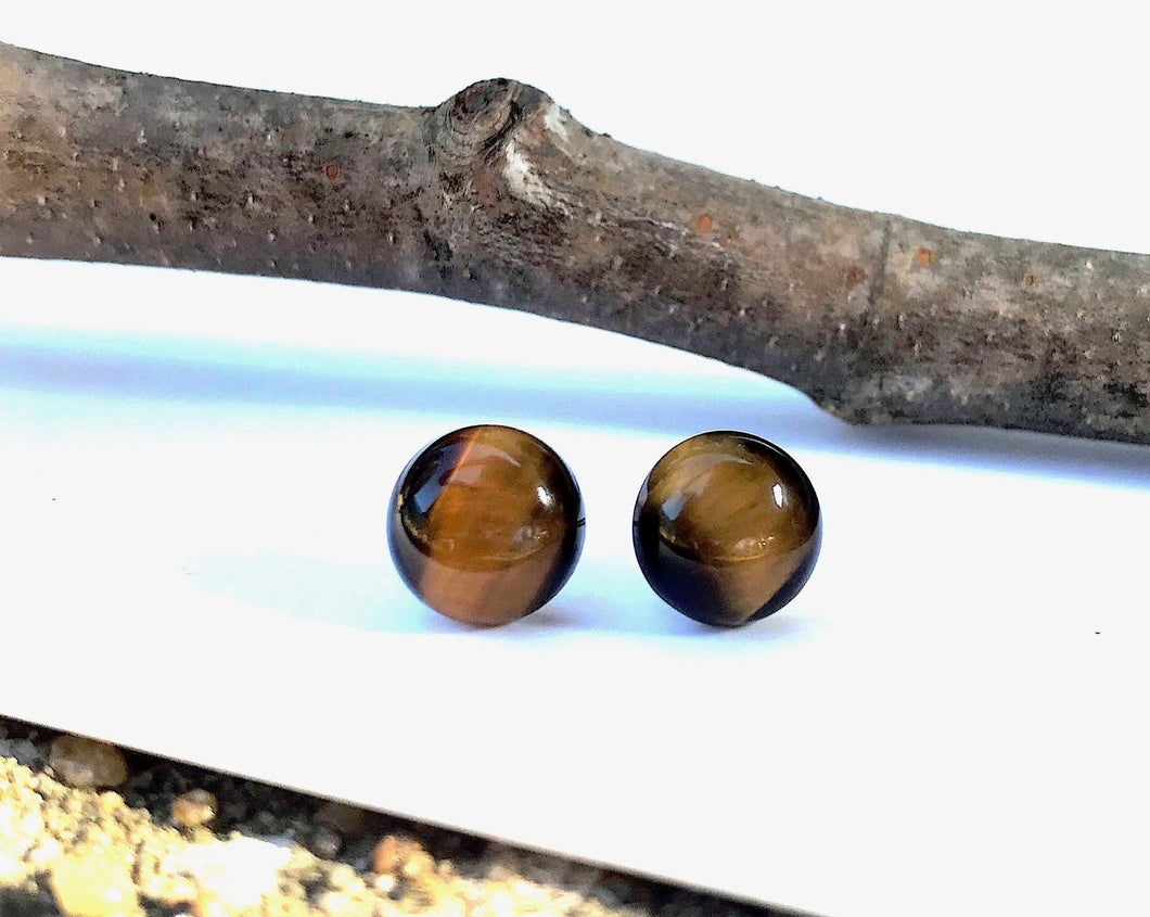 Tigers Eye Stud Earrings