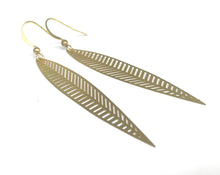 Load image into Gallery viewer, Brass Leaf Earrings
